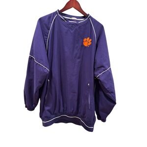 Clemson Tigers Russell Athletic Team Issue Windbreaker Pullover Jacket Men's Lg